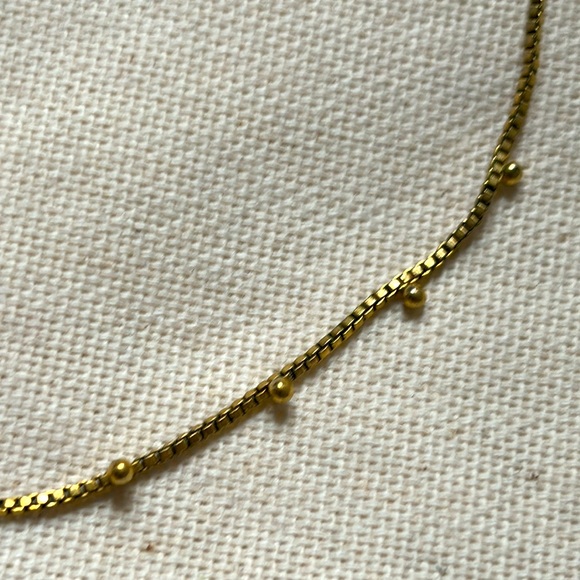 Madewell Fine Dot Satellite Station Chain Necklace Box Chain - Picture 5 of 9